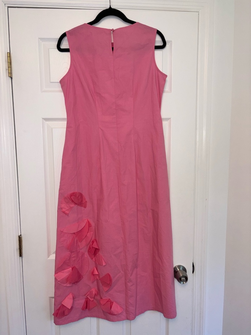 Frances Valentine Poplin Origami Flower Boatneck Sleeveless Midi Dress Small NWT - Picture 13 of 16